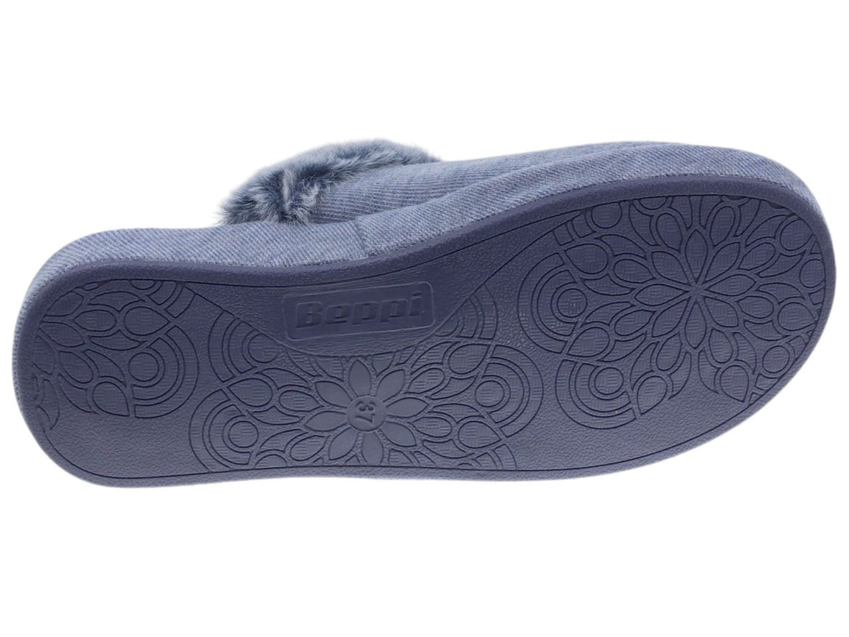 Zapatilla de interior para mujer Beppi azul-2208210