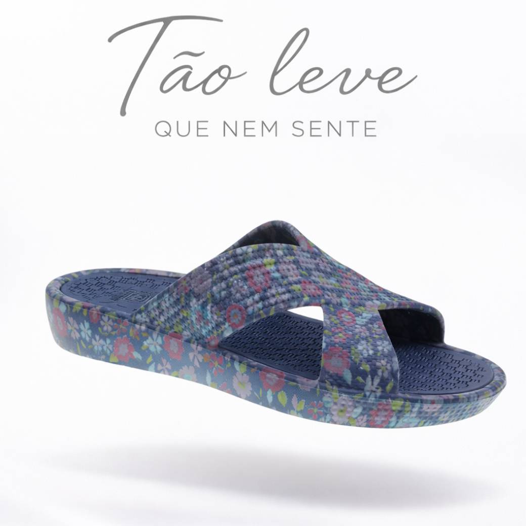 Chinelo Com Cunha Mulher Azul Beppi-2222210