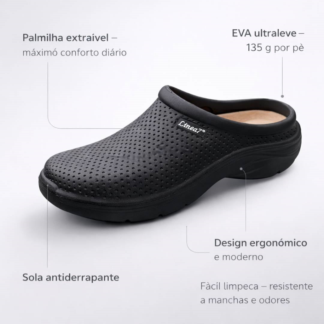 Comfort Clogs for Men in Black Linea7-21924016