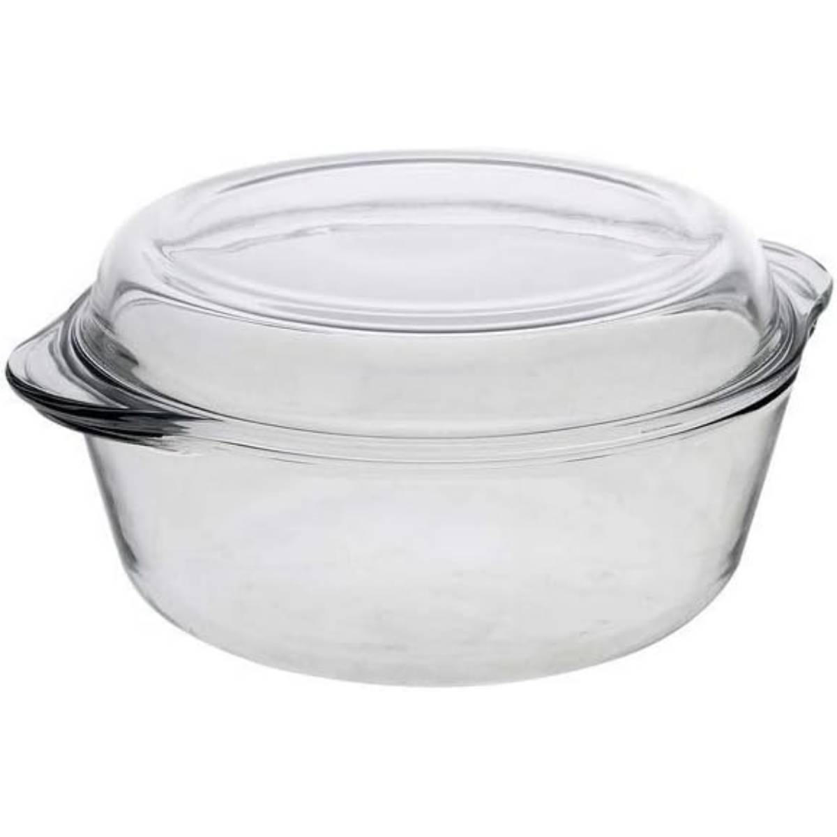Assadeira Redonda Com Tampa 1l Borcam Branco -8693357192560