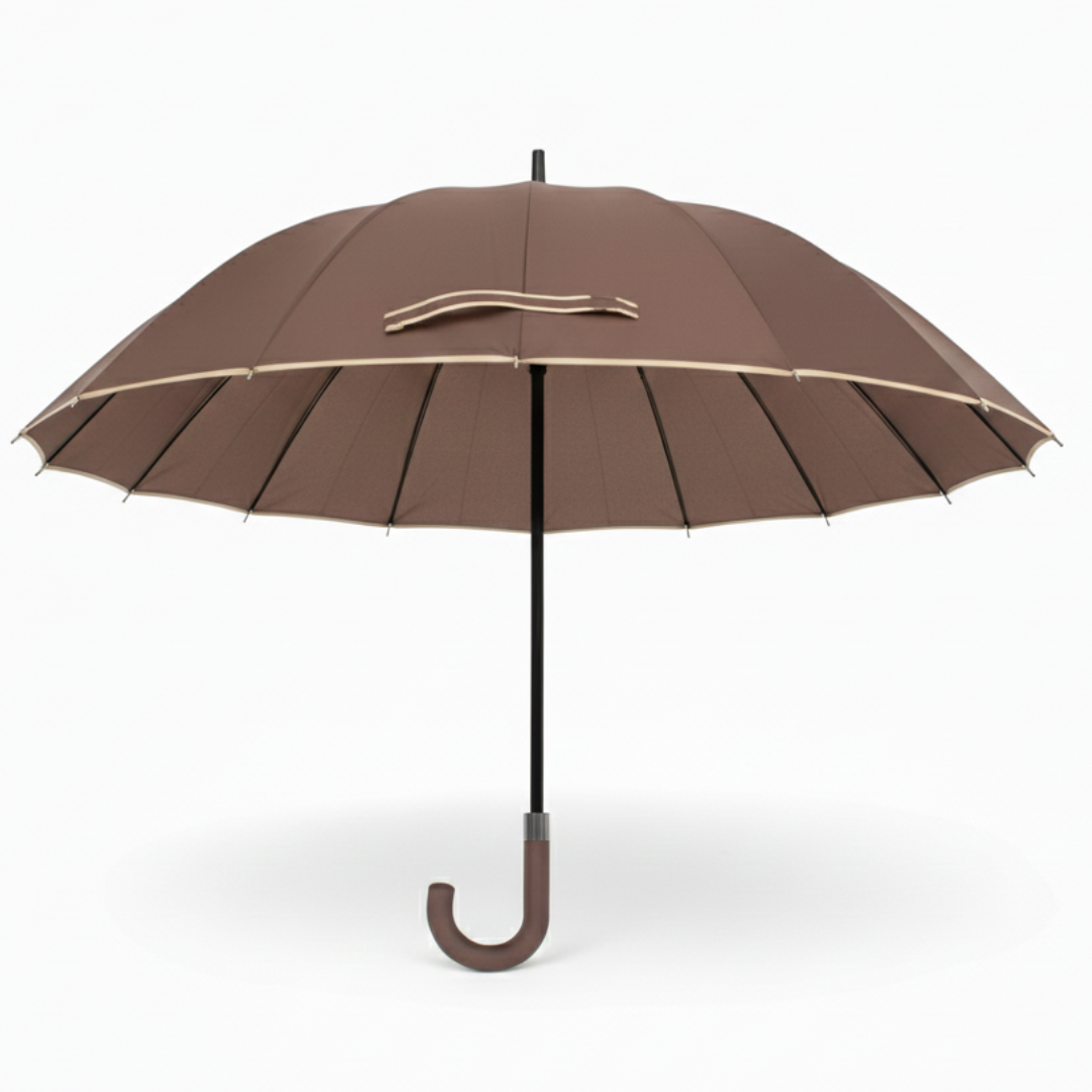 Guarda-Chuva Automático 1,10m | 16 Varas Anti-Vento Chussol | Castanho