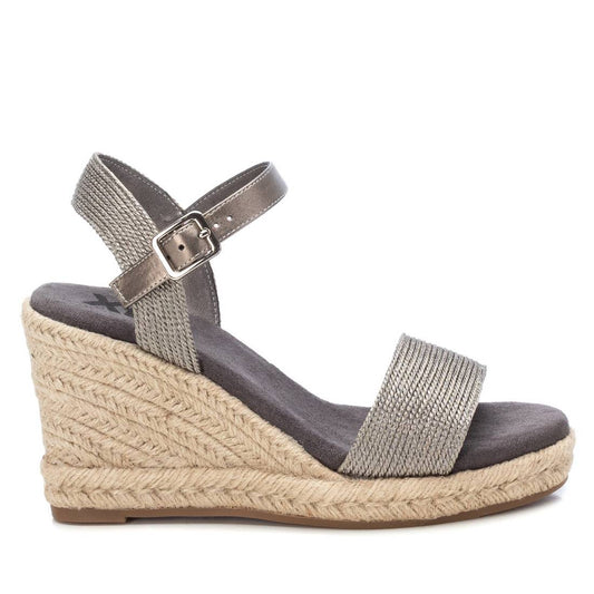 Sandalia Casual Con Cuña Mujer Gris Xti-14142002