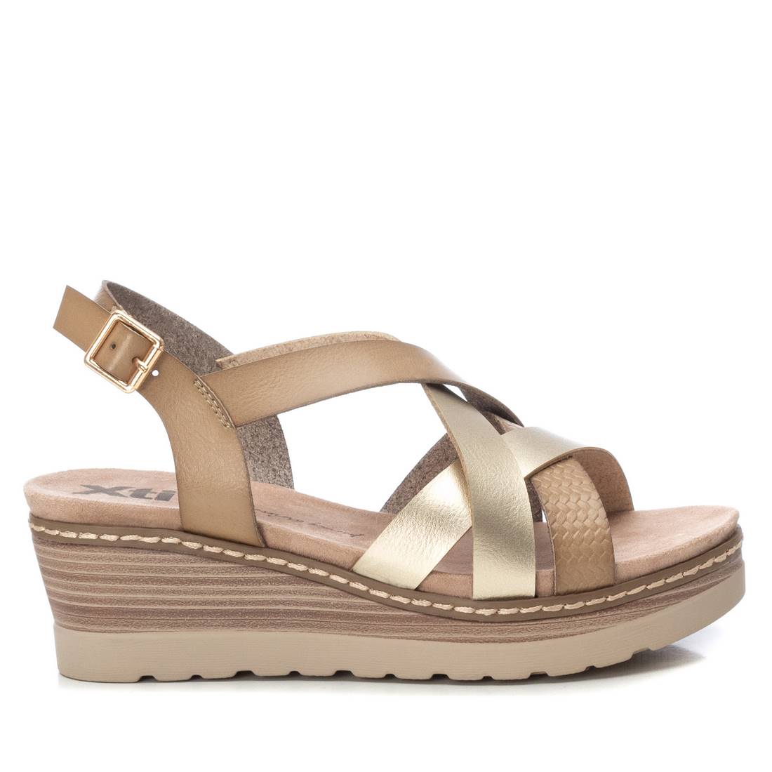 Vegan Casual Sandal Women Gold Xti-142776d
