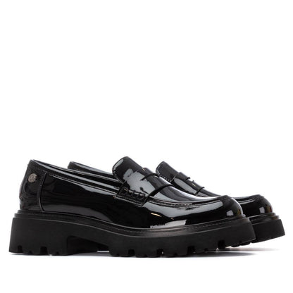 Sapato Pele Charol Mulher Preto Xti-144426p