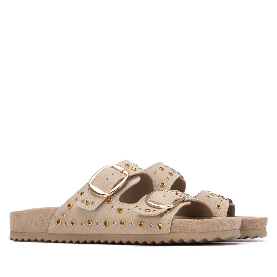 Sandália Tipo Chinelo Casual Vegan Mulher Bege Xti-14506602