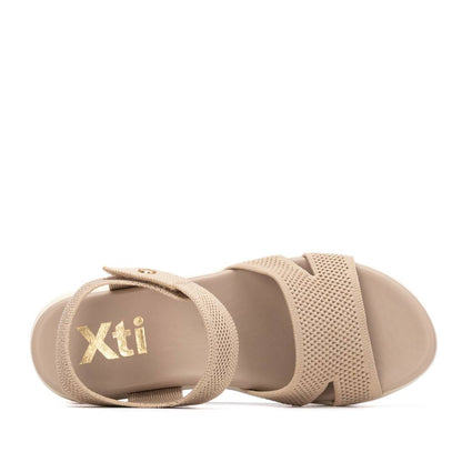 Sandália Casual Vegan Mulher Bege Xti-14515603