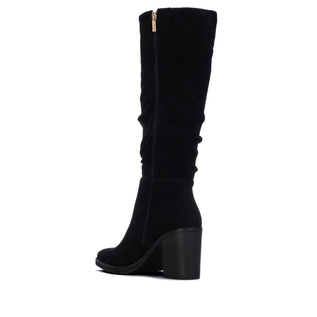 Bota Cano Alto Mulher XTI Preta Franzida | 14652903