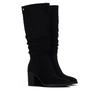 Bota Cano Alto Mulher XTI Preta Franzida | 14652903