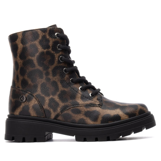 Botas tipo botim juvenis leopardo