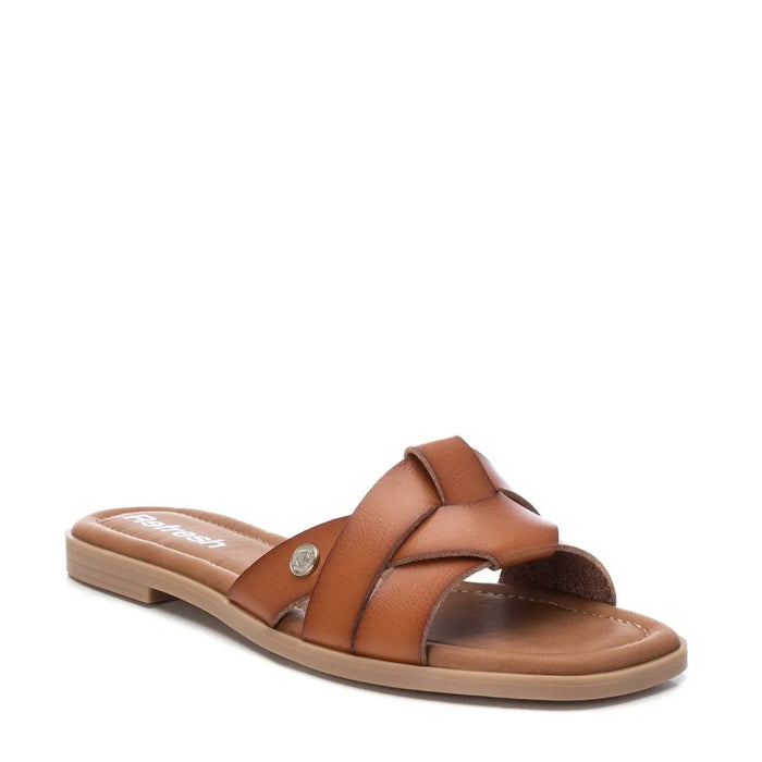 Vegan Leather Flip Flops for Women Brown Refresh-17155101