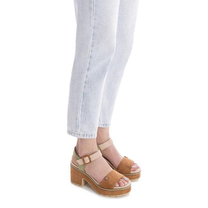 Sandália Casual Vegan Mulher Camel Refresh-17279402
