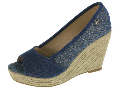 Beppi Women's Casual Wedge Sandal Blue-2161440