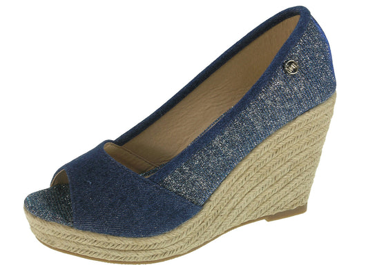 Beppi Women's Casual Wedge Sandal Blue-2161440