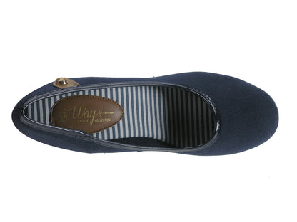 Beppi-2172300 Zapatos casuales de cuña para mujer Azul