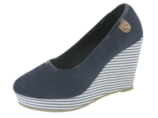 Beppi-2172300 Zapatos casuales de cuña para mujer Azul