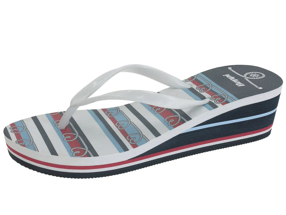 Women's White Wedge Flip Flops Beppi-2178400