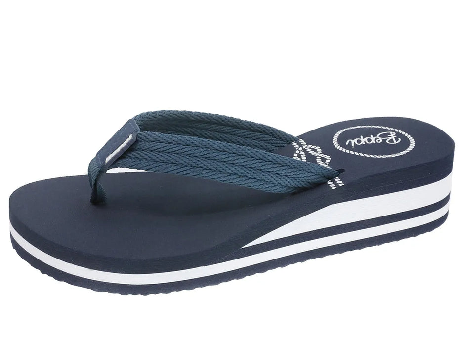 Women's Blue Wedge Flip Flops Beppi-2190670