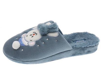 Zapatilla de interior para mujer Beppi azul-2193891