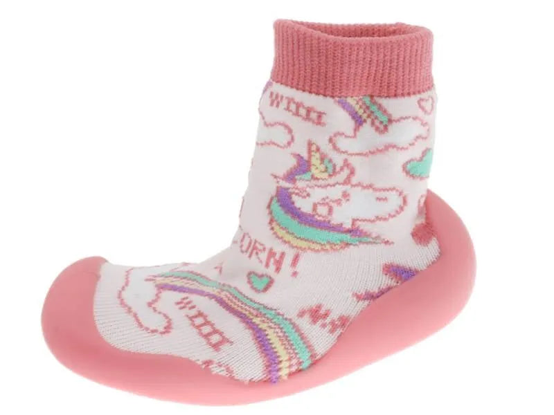 Beppi-2202202 Pink Children's Non-Slip Sock Slippers