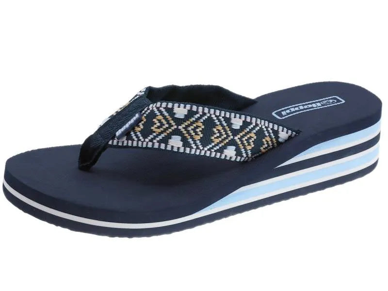 Women's Blue Wedge Flip Flops Beppi-2206590