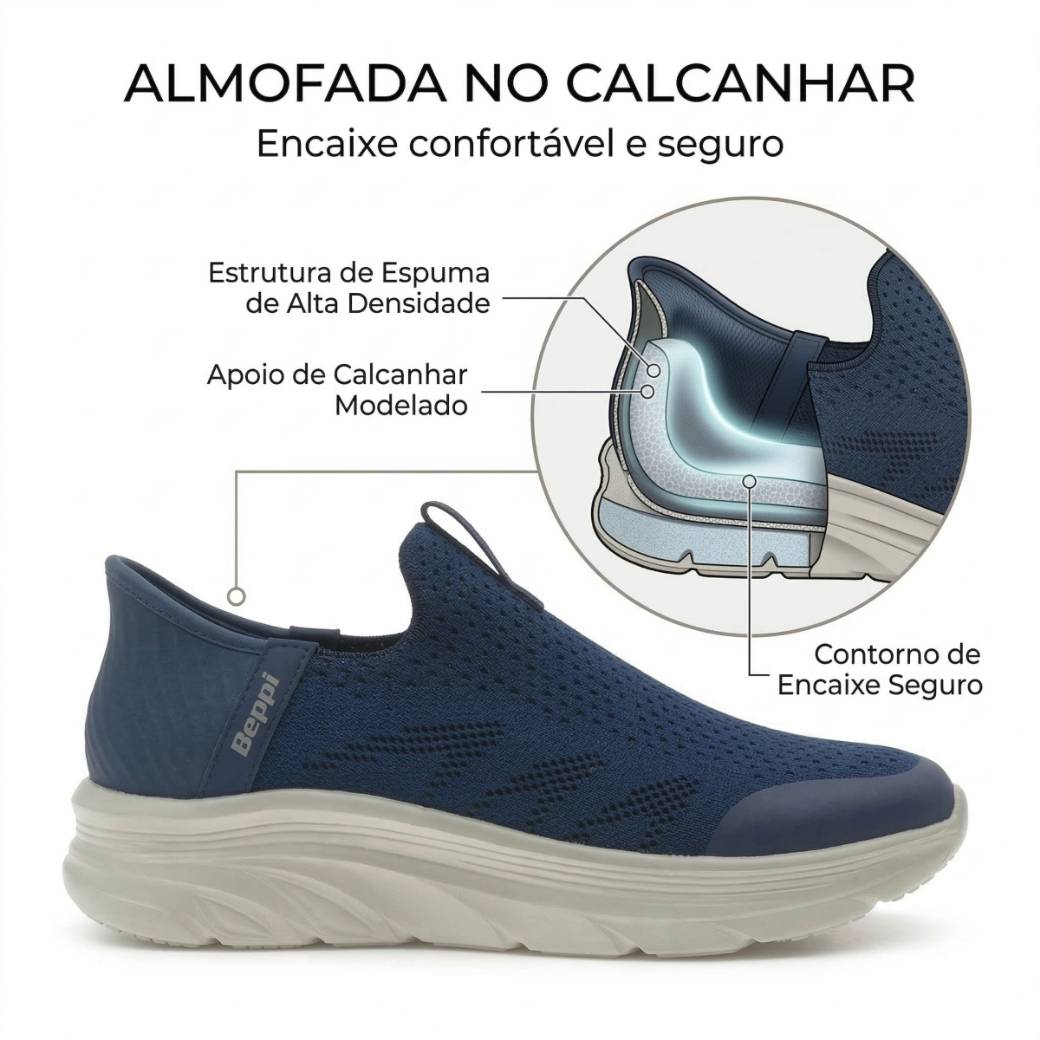 Sapatilha Conforto Mulher Slip-ins Azul Beppi-22075720