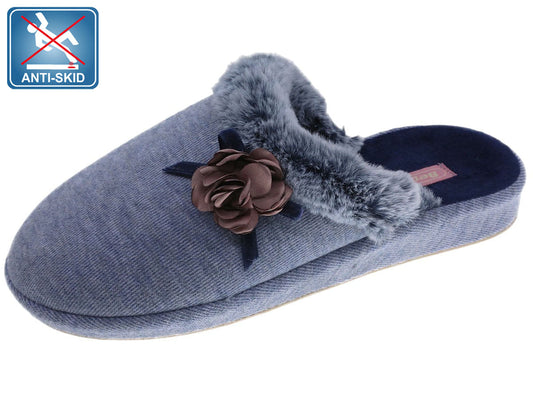Zapatilla de interior para mujer Beppi azul-2208210