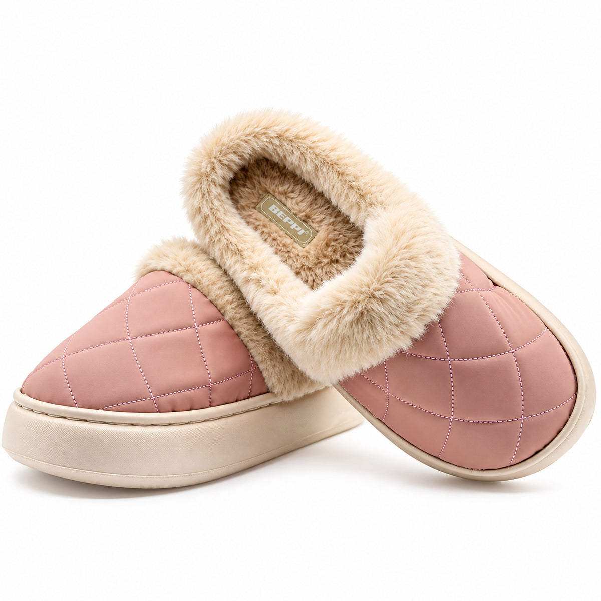 Chinelos de Interior para Mulher Beppi Rosa com Forro Quente 2225331