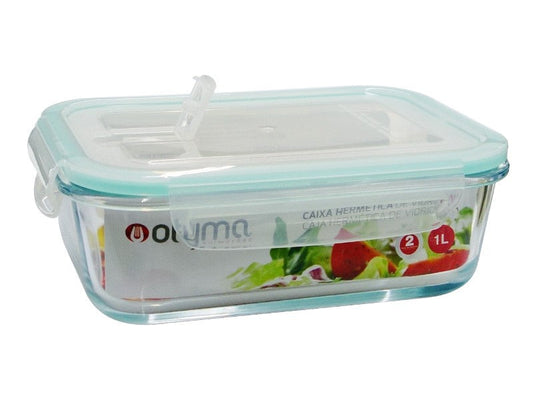 Caixa Hermetica Rectangular Ema 1500ml Vidro Otyma-5605169054373