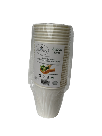 Copo Café Papel 200cc Pck 25un Branco -5605332255972