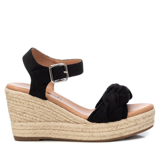 Sandalia Casual con Cuña para Mujer Negro Refresh-79795p