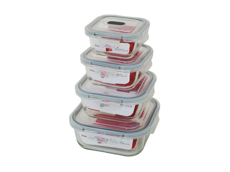 Caixa Hermetica Quadrada Gil 320ml Vidro Otyma-5605169071721