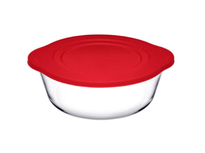 Assadeira Redonda Com Tampa 1.45l Borcam Branco -8693357472341