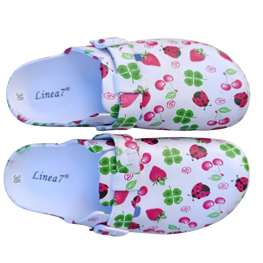 Zuecos Confort Mujer Blanco Linea7-2698j