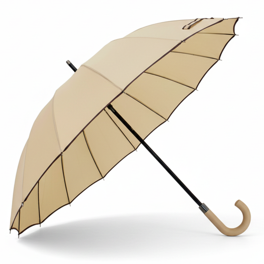 Guarda-Chuva Automático 1,10m | 16 Varas Anti-Vento Chussol | Bege