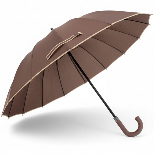 Guarda-Chuva Automático 1,10m | 16 Varas Anti-Vento Chussol | Castanho