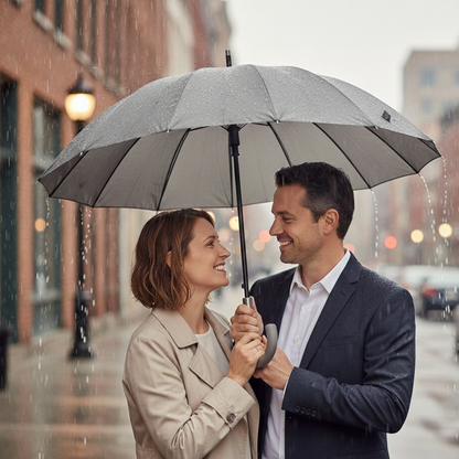 Guarda-Chuva Automático 1,10m | 16 Varas Anti-Vento Chussol | Cinza