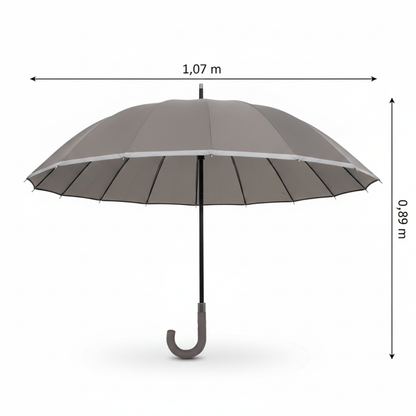 Guarda-Chuva Automático 1,10m | 16 Varas Anti-Vento Chussol | Cinza