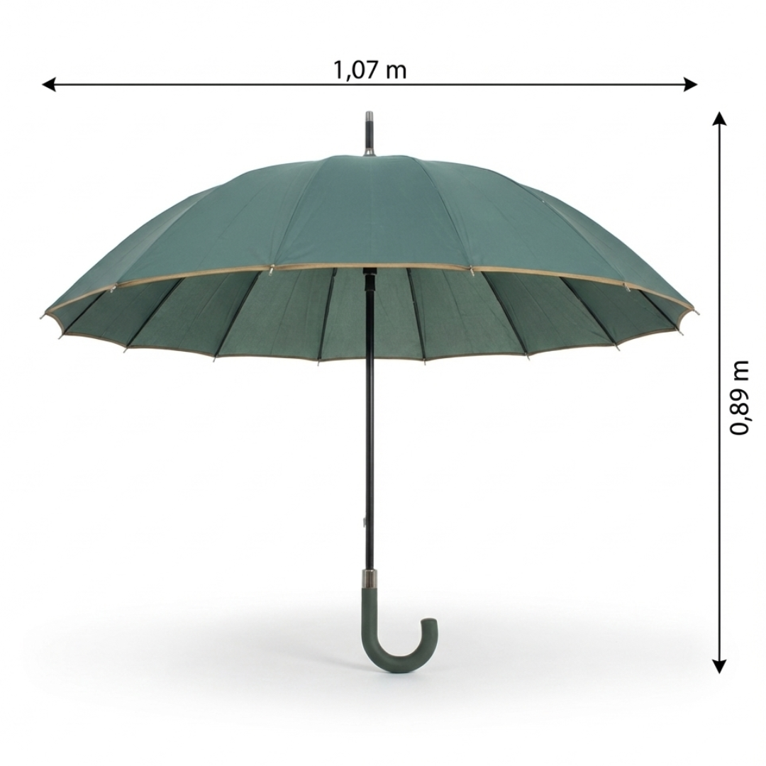 Guarda-Chuva Automático 1,10m | 16 Varas Anti-Vento Chussol | Verde
