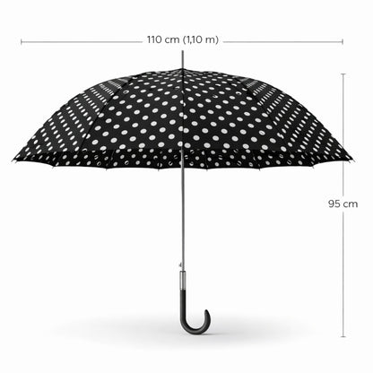 Guarda-Chuva Automático 1,10m | 12 Varas Anti-Vento Chussol | Preto