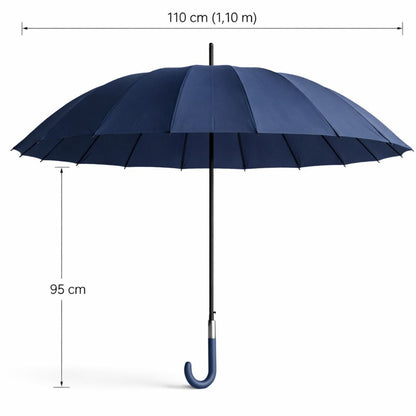 Guarda-Chuva Automático 1,10m | 16 Varas Anti-Vento Chussol | Azul