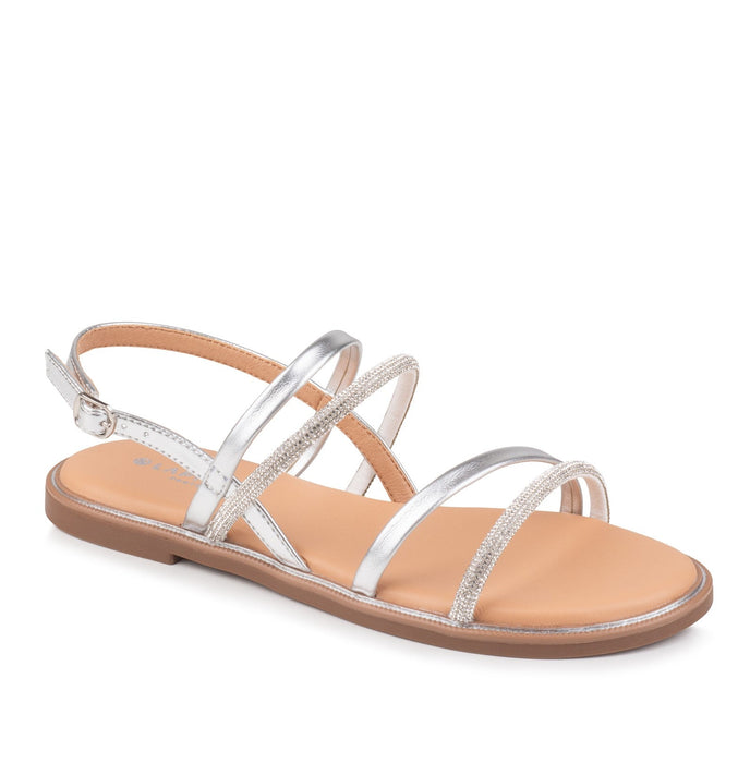 Sandália Casual Mulher Prateado Beshoes-151jk31