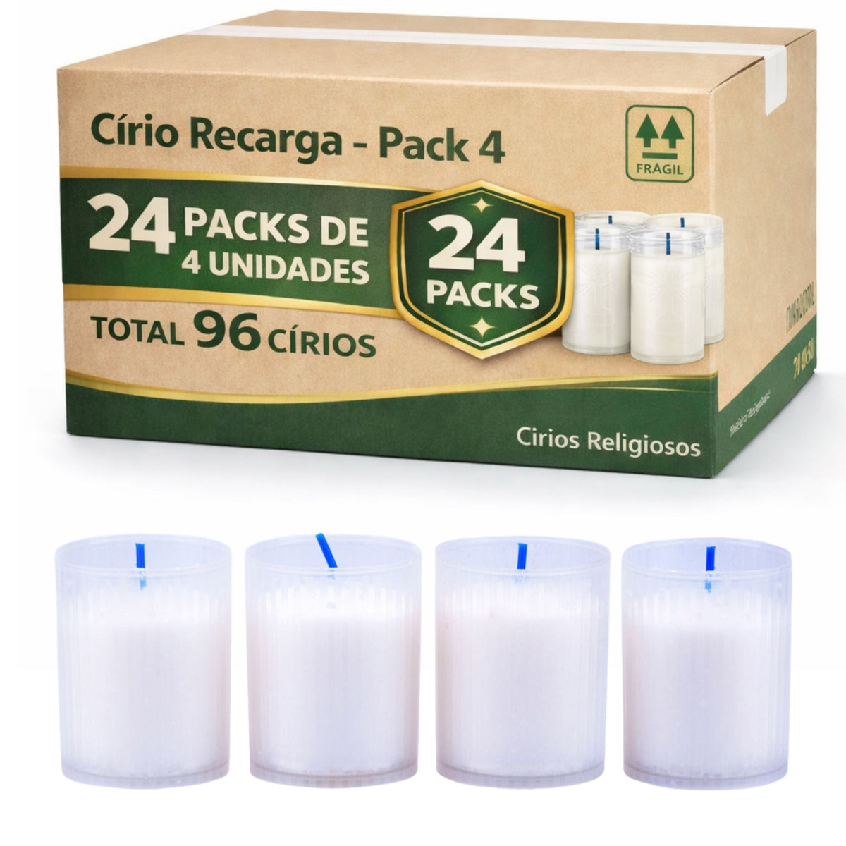 Cirios Pack De 4un Alta Qualidade Branco -pk4brc
